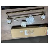 WINCASE Crystal Towel Holder Double, Gold Towel Bar 24 Inch, Towel Rack Rail for Bathroom Wall Mounted