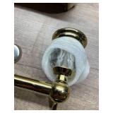 WINCASE Crystal Towel Holder Double, Gold Towel Bar 24 Inch, Towel Rack Rail for Bathroom Wall Mounted