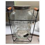 Missing Spigot - 2 Gallon Clear Glass Ice Cold Beverage Dispenser With Locking Clamp Bail & Trigger Spigot in Metal Caddy with Handle. (Sweet Tea)- Great For Outdoors, Parties