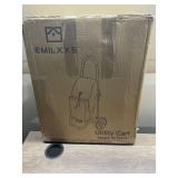 Black Shopping Grocery Foldable Cart, Big Capacity Grocery Foldable Cart with Extra Large Shopping Bag Laundry Utility Cart (2 Wheels)