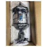 Solar Post Light Fixture Outdoor Solar Pier Light, Solar Lamp Post Light for Garden, Patio, Vintage Design Die Cast Aluminum Post Light in Oil-Rubbed Black with Clear Glass, Hard Wired Available