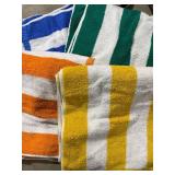 Utopia Towels Cabana Stripe Beach Towel (30 x 60 Inches) - 100% Ring Spun Cotton Large Pool Towels, Soft and Quick Dry Swim Towels Variety Pack (Pack of 4) (Blue, Yellow, Green, Orange)