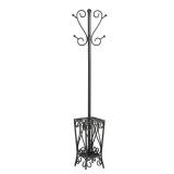Southern Enterprises Scrolled Metal Coat Rack With Umbrella Stand, Black