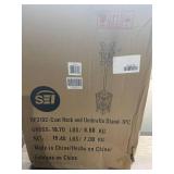 Southern Enterprises Scrolled Metal Coat Rack With Umbrella Stand, Black