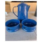 blue enamel ware