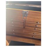 wooden tool box - door lock has been drilled