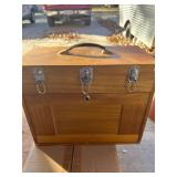 wooden tool box - door lock has been drilled