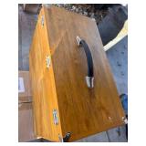 wooden tool box - door lock has been drilled