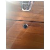 wooden tool box - door lock has been drilled