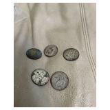 5 silver clad (40%) Kennedy half dollars