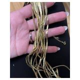 (7) chain necklaces in gold color