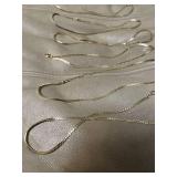 (7) gold colored chain necklaces