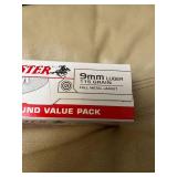 9 mm Luger 115 gr FMJ 100 round ammo