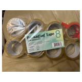 8 rolls of packaging tape and dispenser