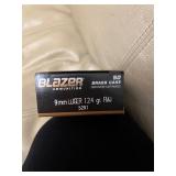 Blazer ammo 50 cartridges 9 mm Luger 125 gr FMJ