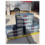 3 plastic storage bins