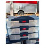 3 plastic storage bins