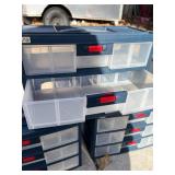 3 plastic storage bins