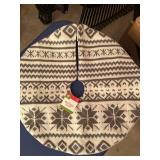 grey and white mini tree skirt