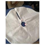 grey and white mini tree skirt