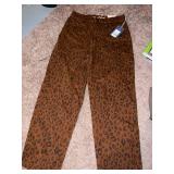cheetah print jeans womens size 4 NWT