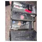 makeup tote with some products inside