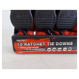 4 Pack Ratchet Tie Downs - Red
