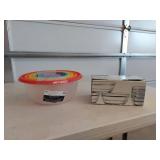 Mainstays Round Food Storage Containers with Lids, 14 Pieces and Set of 12 Glass Bowls