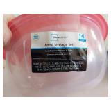 Mainstays Round Food Storage Containers with Lids, 14 Pieces and Set of 12 Glass Bowls