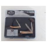 2 Buck Knives in Collectors Tin - Trapper and Toothpick Combo