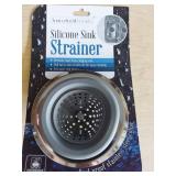 3 pack sponges and silicone strainer