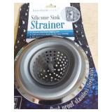 3 pack sponges and silicone strainer