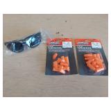 safety glasses and ear plugs