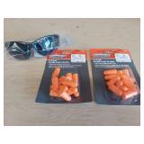 safety glasses and ear plugs
