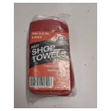 25 Pack, Red Shop Towels, Heavy Duty Mechanics Towels, Washable & Reusable