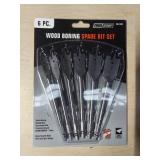 6pc Spade Drill Bit Set Wood Boring - 3/8" To 1"