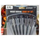 6pc Spade Drill Bit Set Wood Boring - 3/8" To 1"