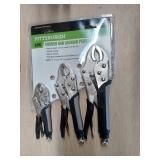 Pittsburgh 3 Pc Curved Jaw Locking Pliers Set