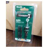 4 Pc Impact Power Bit Set with Magnetic Collar - T25, S2 and #2 Phillips