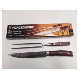 Forged in Fire 2 Pc Carving Set - 8in Carving Knife and 7in Carving Fork
