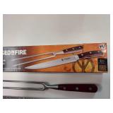 Forged in Fire 2 Pc Carving Set - 8in Carving Knife and 7in Carving Fork