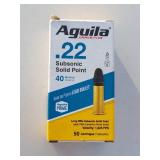 50 ct. .22 Subsonic, solid point, 40 gr.