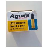 50 ct. .22 Subsonic, solid point, 40 gr.