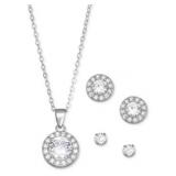 Giani Bernini Cubic Zirconia 3-Pc. Set Pendant Necklace & Stud Earrings in Sterling Silver, Created for Macy
