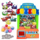 JOYIN Mini Claw Machine Game Toy Candy Grabber & Prize Dispenser Vending Machine Toy Grabber Arcade Game with 10 Plush Characters and 8 Capsules
