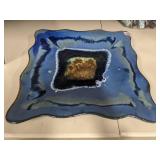 blue stone-like display plate