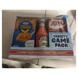 JELL-O Jiggler Slap Card Game/KRAFT Macaroni & Cheese Game/HEINZ Ketchup Dice Game Variety Pack