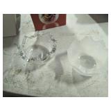 Holmegaard Mixed Double By Michael Bang Clear/frost Glass Bonbon Bowl 3.1" High