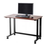 Eureka Ergonomic 43" Adjustable Mobile Utility Folding Desk/Table with 4 Lockable Wheels - Cherry- Retails for $399