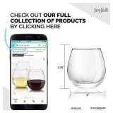 JoyJolt Spirits Stemless Wine Glasses for Red or White Wine (Set of 4)-15-Ounces